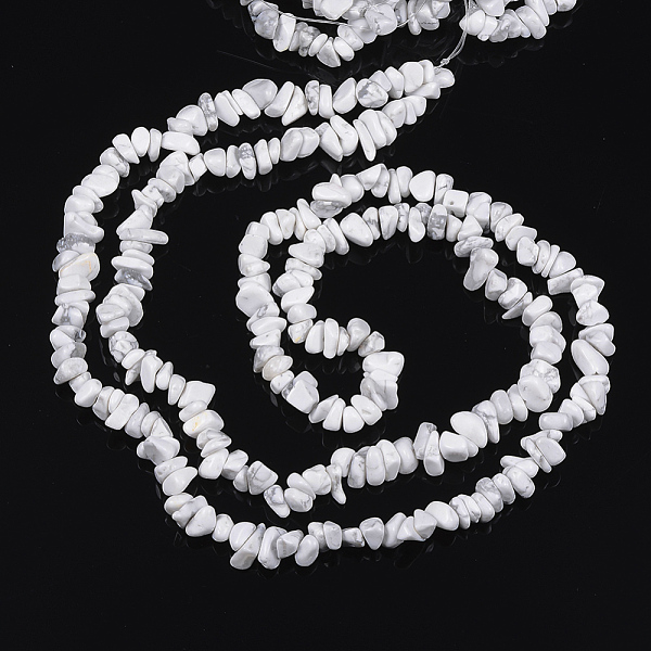 

PandaHall Synthetical Howlite Chips Beads Strands, 5~8mm, Hole: 0.3mm, about 32~32.5 inch Howlite Chip White