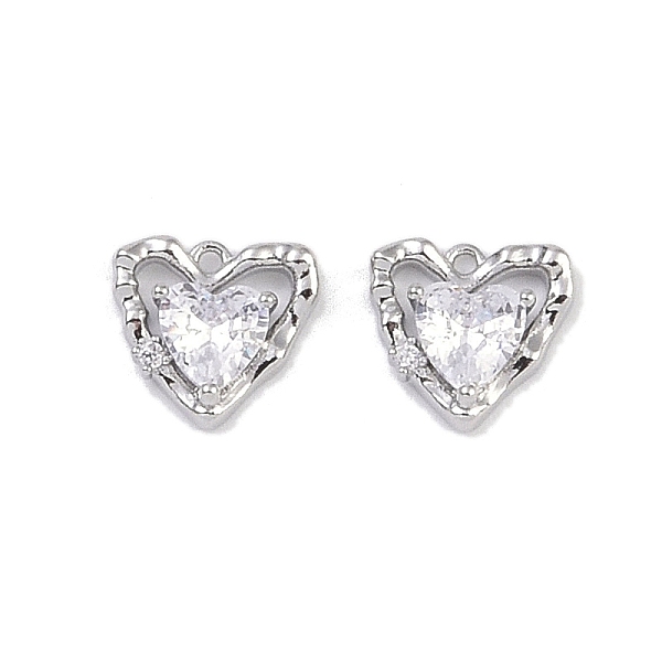 

PandaHall Brass Micro Pave Clear Cubic Zirconia Pendants, Heart Charms, Real Platinum Plated, 9x9.5x3mm, Hole: 0.8mm Brass+Cubic Zirconia...