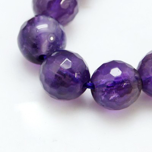 

PandaHall Natural Amethyst Beads Strands, Round, Faceted, Purple, 12mm, hole: 1mm, 16pcs/strand, 8 inch Amethyst Round