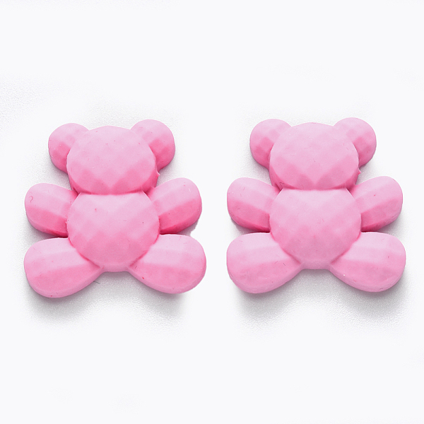 

PandaHall Opaque Resin Cabochons, Bear, Pearl Pink, 24x24x8mm Resin Bear Pink