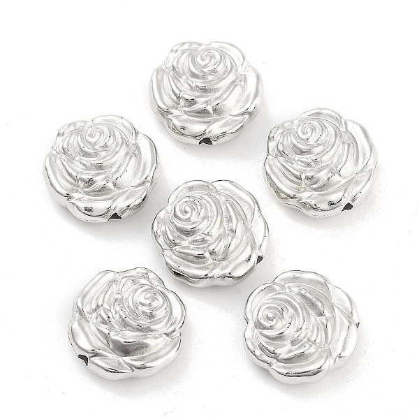 

PandaHall CCB Plastic Beads, Flower, Platinum, 13.5x14x5mm, Hole: 1.2mm, about 1020pcs/500g Plastic Flower