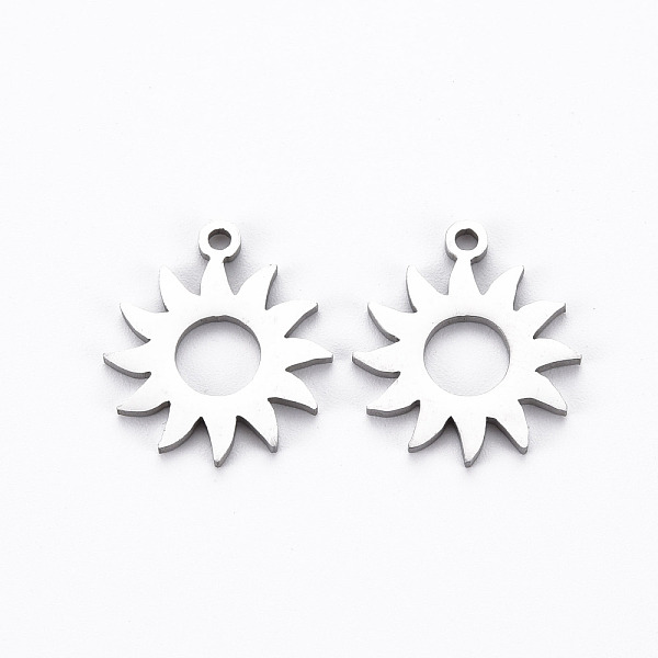 

PandaHall 201 Stainless Steel Pendants, Cut, Sun, Stainless Steel Color, 16.5x14x1mm, Hole: 1.4mm 201 Stainless Steel Sun