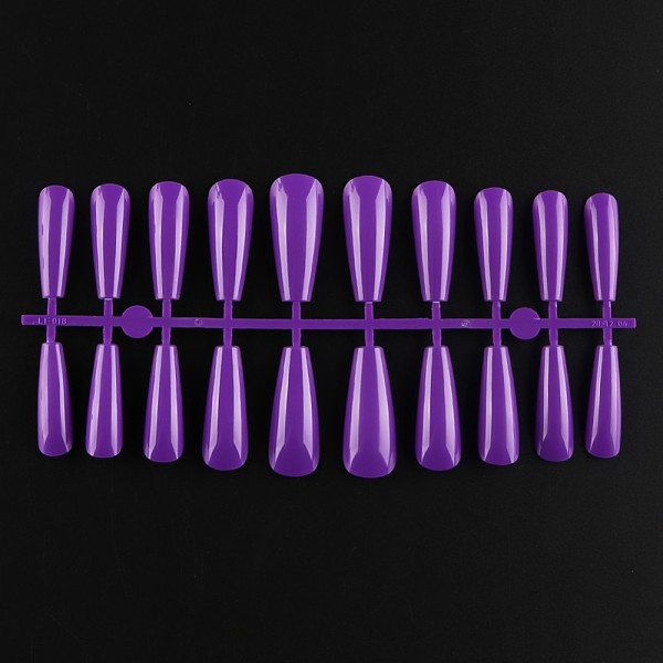 

PandaHall Solid Color Plastic Seamless Toe False Nail, Practice Manicure Nail Art Tool, Purple, 26~32x6~13mm, 20pcs/set. Plastic None Purple