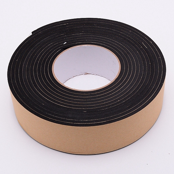 

PandaHall Strong Adhesion EVA Sponge Foam Rubber Tape, Anti-Collision Seal Strip, Black, 50x4mm, 5m/roll Adhesive Black