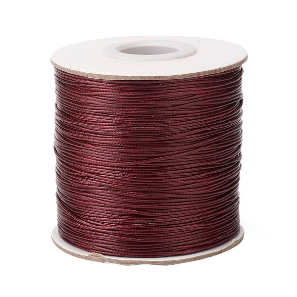 

PandaHall Waxed Polyester Cord, Bead Cord, Dark Red, 0.5mm, about 169.51~174.98 Yards(155~160m)/Roll Waxed Polyester Cord Round