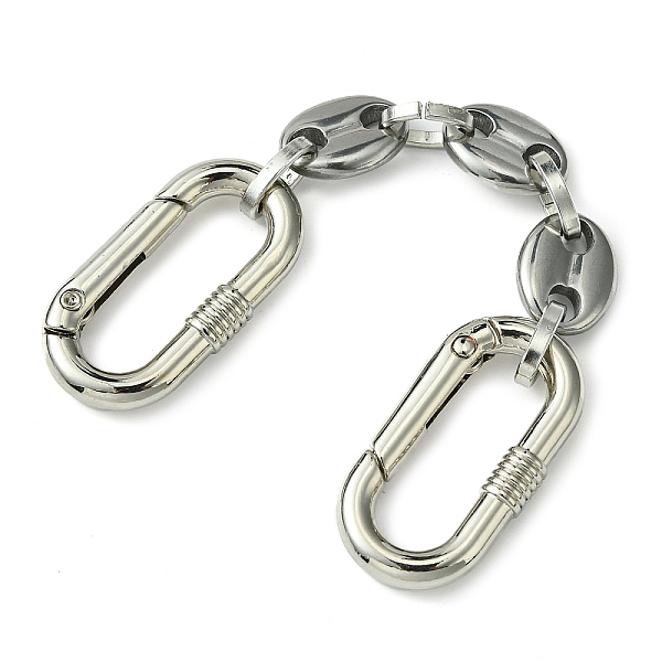 

PandaHall 304 Stainless Steel Oval Link Bag Extender Chains, with Zinc Alloy Spring Gate Rings, Platinum & Stainless Steel Color, 12.5cm...