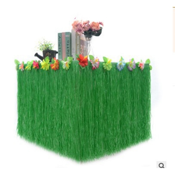 

PandaHall Hibiscus Artificial Grass Table Skirt, For Hawaiian Party Decorations, Tropical Party Table Decoration Accessories, Green...
