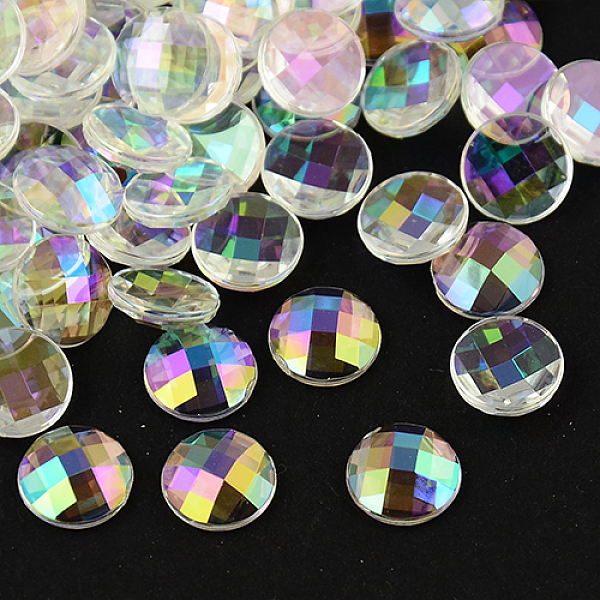 

PandaHall Taiwan Acrylic Rhinestone Cabochons, Flat Back and Faceted, Half Round/Dome, Colorful, 8x2.5mm Acrylic Rhinestone Half Round..., Silver