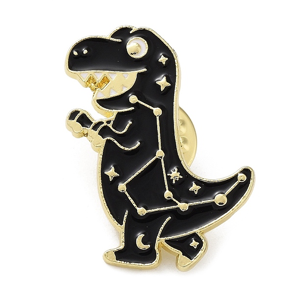 

PandaHall Dinosaur Enamel Pins, Light Gold Alloy Brooch for Backpack Clothes, Black, 30x22x1.5mm Alloy+Enamel Dinosaur Black