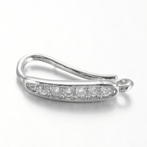 

PandaHall Eco-Friendly Rack Plating Brass Cubic Zirconia Hook Earring Findings, with Horizontal Loop,, Lead Free & Cadmium Free & Nickel...