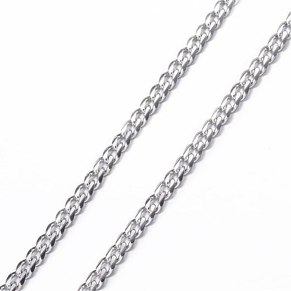 

PandaHall 304 Stainless Steel Curb Chain Necklaces, with Lobster Claw Clasps, Stainless Steel Color, 19.7 inch(50cm), 3mm 304 Stainless...