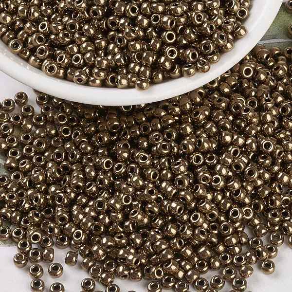 

PandaHall MIYUKI Round Rocailles Beads, Japanese Seed Beads, 8/0, Metallic Colours, (RR457) Metallic Dark Bronze, 3mm, Hole: 1mm, about..., Brown