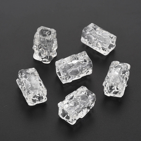 

PandaHall Transparent Crackle Acrylic European Beads, Large Hole Beads, Cuboid, Clear, 19x12x13mm, Hole: 7mm, about 290pcs/500g Acrylic...