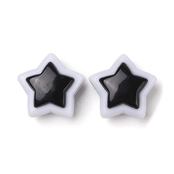 

PandaHall Two-tone Acrylic Beads, Star, Black, 17x17.5x10mm, Hole: 3.5mm, 357pc/500 Acrylic Star Black