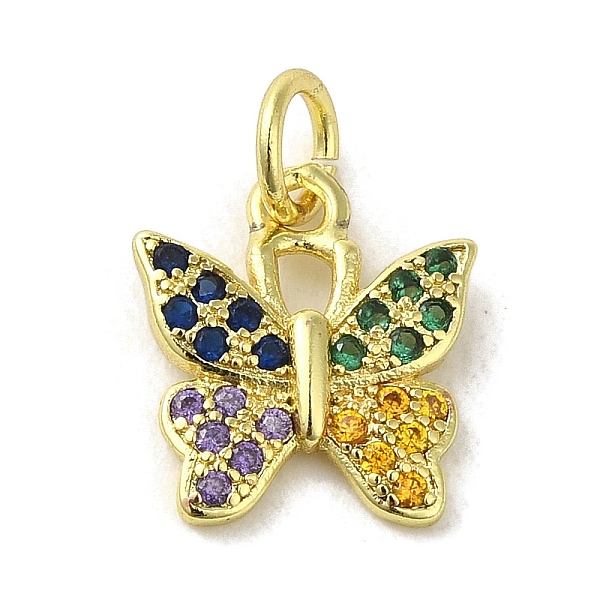 

PandaHall Real 18K Gold Plated Brass Pave Cubic Zirconia Pendants, with Jump Rings, Butterfly, Colorful, 12x11x2mm, Hole: 3mm Brass+Cubic...
