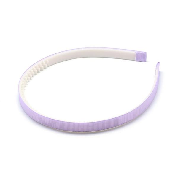 

PandaHall Plain Plastic Hair Band Findings, with Teeth, with Grosgrain, Lilac, 120mm, 10mm Plastic Purple