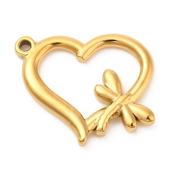 

PandaHall Ion Plating(IP) 304 Stainless Steel Pendants, Heart with Dragonfly Charm, Golden, 20x23.5x3mm, Hole: 1.5mm 304 Stainless Steel...