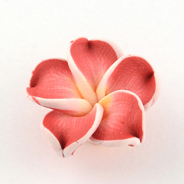 

PandaHall Handmade Polymer Clay 3D Flower Plumeria Beads, Indian Red, 30x11mm, Hole: 2mm Polymer Clay Flower Red