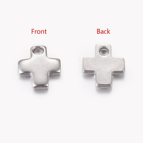 

PandaHall Original Color Stamping Blank Tag Tiny Cross Charms, 201 Stainless Steel Pendants, 6x5x0.9mm, Hole: 1mm 201 Stainless Steel Cross