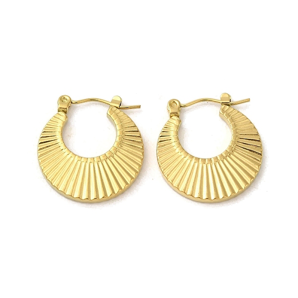 

PandaHall 304 Stainless Steel Hoop Earrings for Women, Fan, Golden, 21.5x2mm 304 Stainless Steel Fan