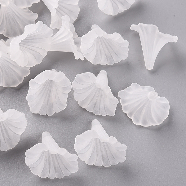 

PandaHall Transparent Acrylic Beads, Calla Lily, Frosted, Clear, 40.5x33x35mm, Hole: 1.8mm, about 135pcs/500g Acrylic Flower Clear