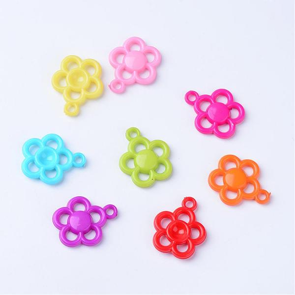 

PandaHall Opaque Acrylic Pendants, Flower, Mixed Color, 29x24x5mm, Hole: 3mm, about 400pcs/500g Acrylic Flower Multicolor