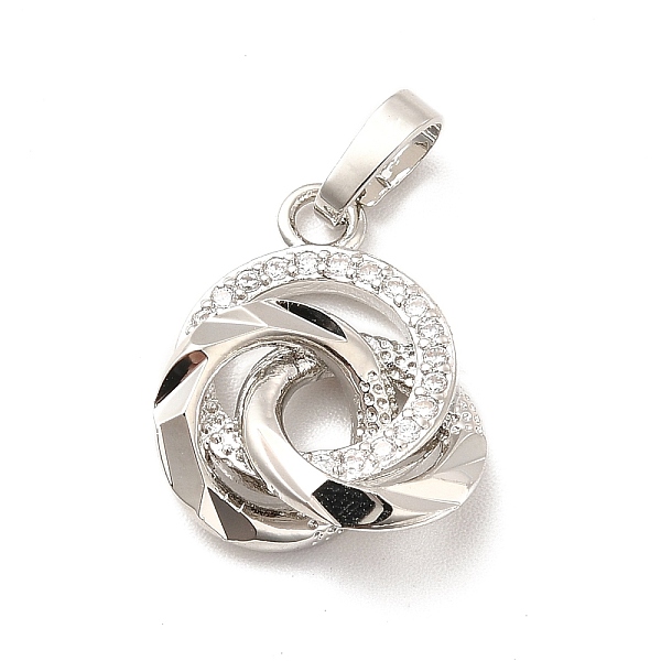 

PandaHall Rack Plating Brass Micro Pave Cubic Zirconia Pendants, 3 Interlocking Russian Ring Charm, Long-Lasting Plated, Cadmium Free & Lead..., Clear