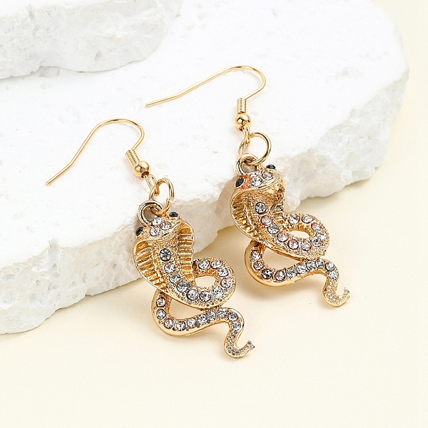 

PandaHall Snake Alloy Dangle Earrings, Golden, 55mm Alloy Snake