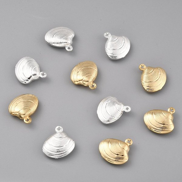 

PandaHall Brass Pendants, Shell Shape, Mixed Color, 10x8x3mm, Hole: 1mm Brass Shell Shape