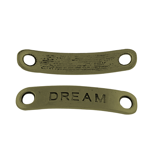 

PandaHall Rectangle Carved Affirmative Word Dream Tibetan Style Alloy Message Links connectors for Bracelet Making, Cadmium Free & Nickel...