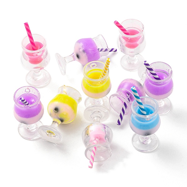 

PandaHall Translucent Resin Pendants, Drink Charms, Milk Tea Cup, Mixed Color, 35.5x16mm, Hole: 1.8mm, about 10pcs/bag Resin Bottle..., Multicolor