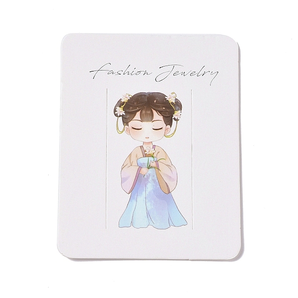 

PandaHall Rectangle Paper Hair Clip Display Cards, Jewelry Display Cards for Hair Clip Storage, White, Girl Pattern, 9x7x0.05cm Paper Human...