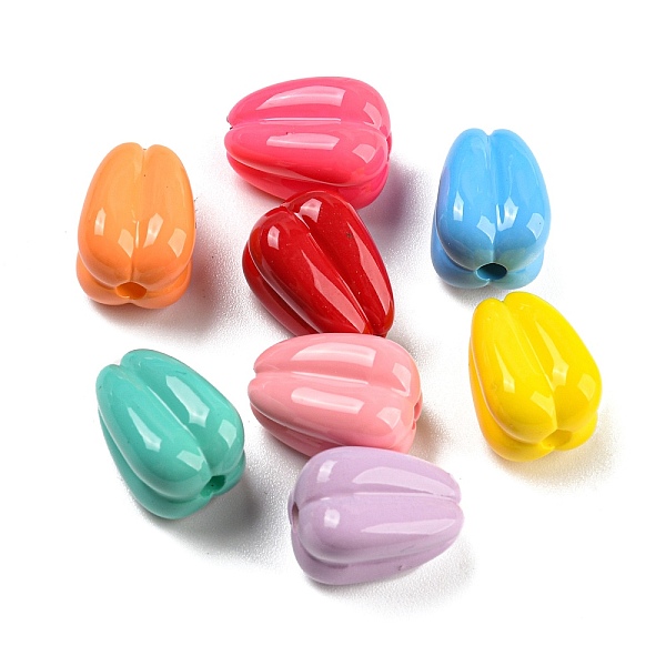 

PandaHall Baking Paint Acrylic Beads, Tulip, Mixed Color, 14x9.5x9.5mm, Hole: 2mm Acrylic Flower Multicolor