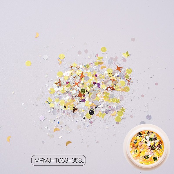 

PandaHall (Clearance Sale)Shiny Nail Art Decoration Accessories, with Glitter Powder and Sequins, DIY Sparkly Paillette Tips Nail, Yellow...