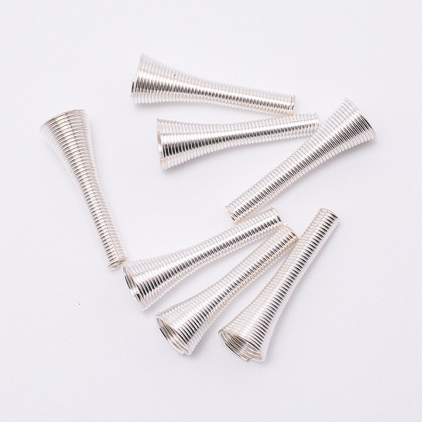 

PandaHall Iron Bead Caps, Cone, Silver, 30~32x9.5mm, Hole: 2.5mm, 12pcs/bag Iron
