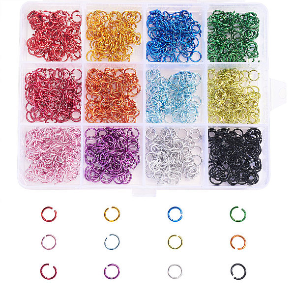 

PandaHall Aluminum Jump Rings, Open Jump Rings, Round Ring, Mixed Color, 20 Gauge, 6x0.8mm, Inner Diameter: 4.4mm, 1200pcs/box Aluminum Ring..., Multicolor