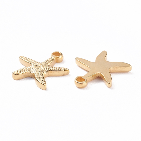 

PandaHall 304 Stainless Steel Charms, Starfish, Golden, 15x14.5x2mm, Hole: 1.6mm 304 Stainless Steel Starfish