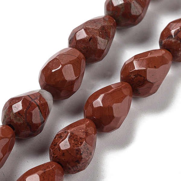 

PandaHall Natural Red Jasper Beads Strands, Faceted Teardrop, 10x7mm, Hole: 1.2mm, about 20pcs/strand, 7.87''(20cm) Red Jasper Teardrop