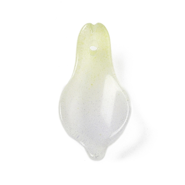 

PandaHall Two Tone Glass Pendants, Lotus Leaf Charms, Yellow Green, 20x10.5x5mm, Hole: 1.2mm Glass Leaf