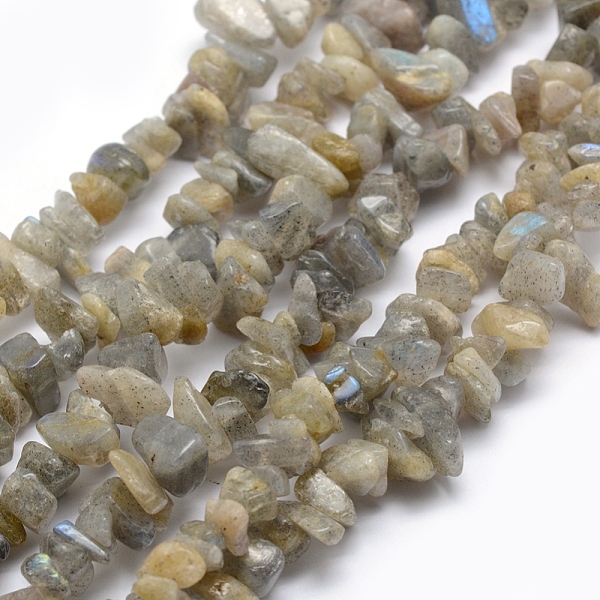

PandaHall Natural Labradorite Beads Strands, Chip, 5~8mm, Hole: 1mm, about 33 inch(84cm) Labradorite Chip