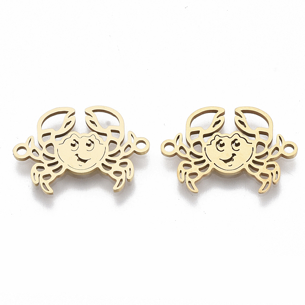 

PandaHall 201 Stainless Steel Links connectors, Laser Cut, Crab, Golden, 14x19.5x1mm, Hole: 1.4mm 201 Stainless Steel Crab