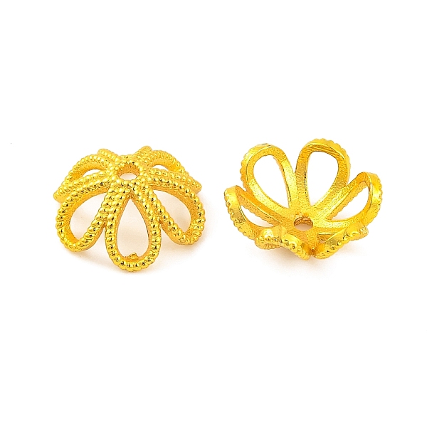 

PandaHall Brass Bead Caps, 6-Petal Flower, Lead Free & Cadmium Free, Golden, 11x5mm, Hole: 1mm Brass
