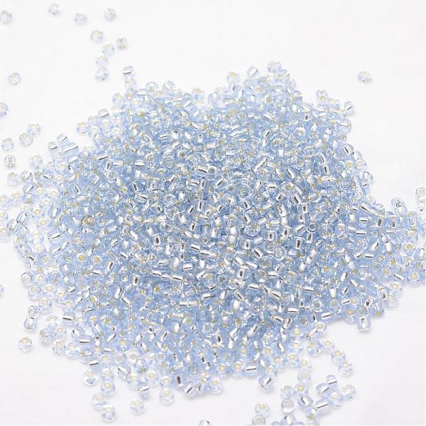 

PandaHall 6/0 Transparent Glass Round Seed Beads, Grade A, Silver Lined, Alice Blue, 3.6~4.0mm, Hole: 1.2mm, about 5000pcs/pound Glass Blue