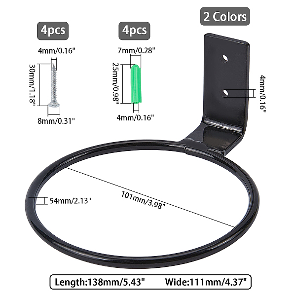 金属製の壁に取り付けられたブラケットプランターフックフラワーポットリング屋内用バルコニーリングホルダーフラワープランター