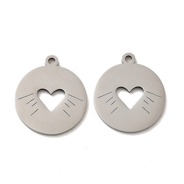 

PandaHall 316L Surgical Stainless Steel Pendants, Laser Cut, Flat Round Charm, Heart, 17x15x1mm, Hole: 1.4mm 316L Surgical Stainless Steel...