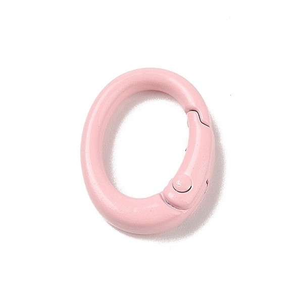 

PandaHall Spray Painted Alloy Spring Gate Rings, Oval, Pink, 19.5x15x4.5mm Alloy Pink