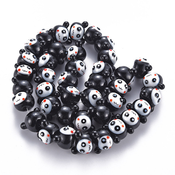

PandaHall Handmade Bumpy Lampwork Beads Strands, Moppet, Black, 12~13x17~19x14~15mm, Hole: 2mm, about 40pcs/strand, 18.11 inch(46cm)...