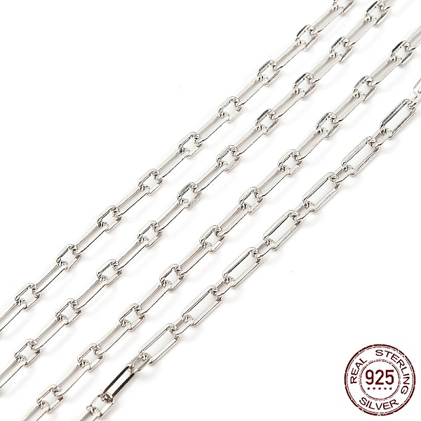 

PandaHall Rhodium Plated 925 Sterling Silver Figaro Chains, Soldered, Platinum, Link: 5x2.5x0.5mm and 3x2.5x0.5mm Sterling Silver