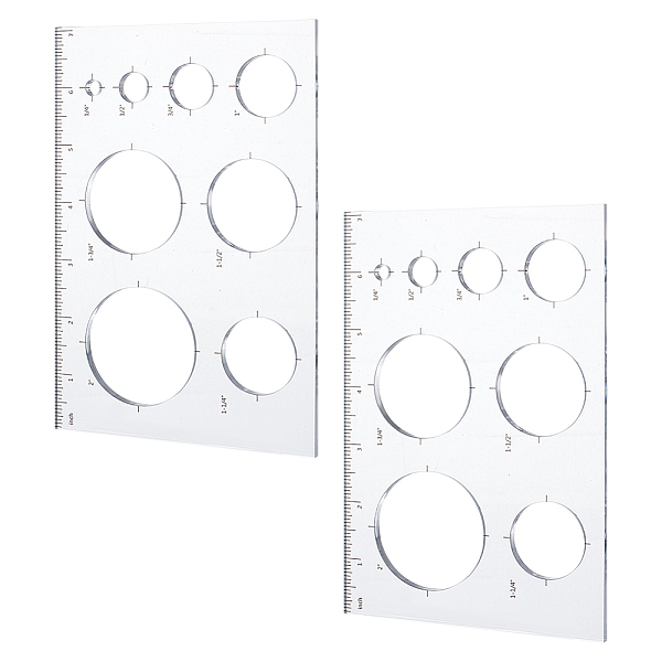 

PandaHall PH 2pcs Circle Inlay Template 8 in 1 Router Stencils Template Acrylic Templates Drawing Scale Ruler Drawing Tool Measuring Tool...
