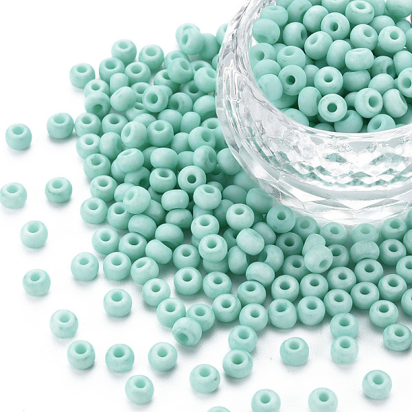 

PandaHall 6/0 Glass Seed Beads, Macaron Color, Round Hole, Round, Medium Sea Green, 4~4.5x3mm, Hole: 1~1.2mm, about 4500pcs/bag, about...